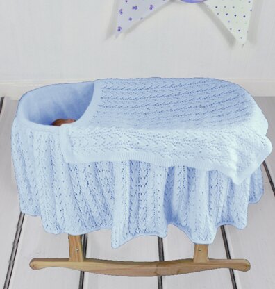 Knitting Pattern moses basket cover UK & USA Terms #241