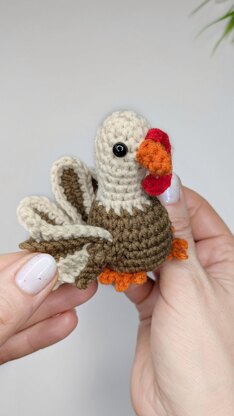 Crochet Turkey Amigurumi Pattern PDF: Thanksgiving Crochet Pattern, Easy Ornament Tutorial