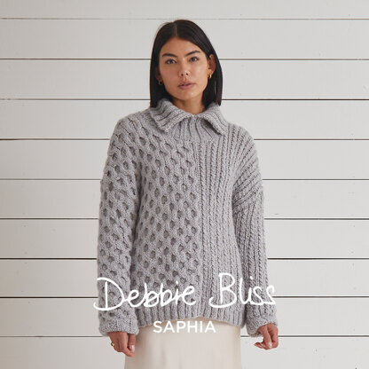 Aurelia Two Textured Sweater -  KnittingPattern for Women in Debbie Bliss Saphia