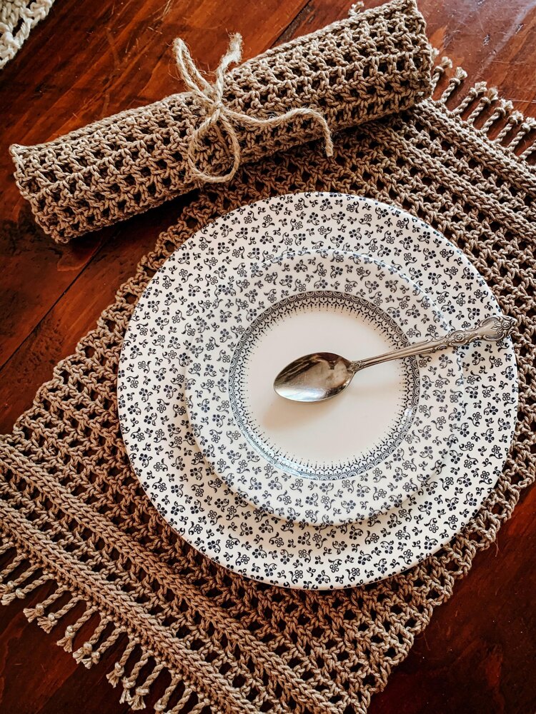 Rustic Crochet Placemat Crochet pattern by Fiction + Fibers | LoveCrafts