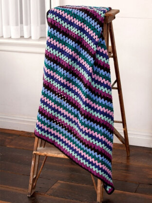 Granny Stripes Afghan in Caron Simply Soft, Simply Soft Collection & Simply Soft Brites - Downloadable PDF