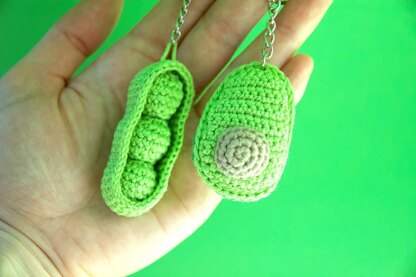 2 in 1 Bundle Avocado & Peas in Pod Key Chains