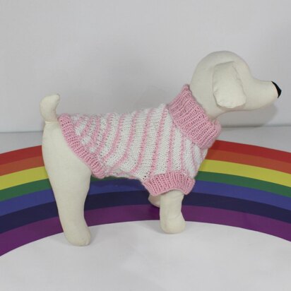 Small Dog Stripe Swirl Coat - knitting pattern