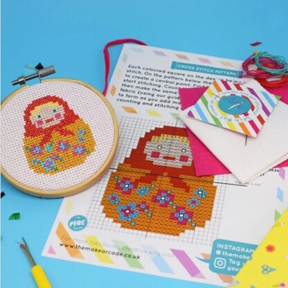 The Make Arcade Nesting Doll Cross Stitch Kit