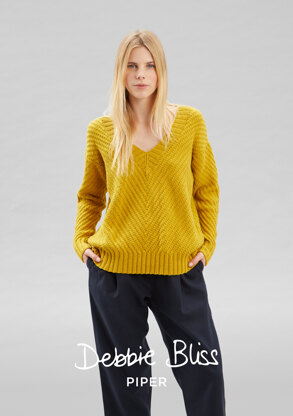 Lizzy - Sweater Knitting Pattern For Women in Debbie Bliss Piper