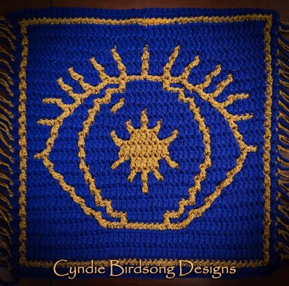 Evil Eye - Overlay Mosaic Crochet Square