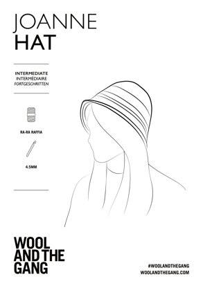 Joanne Hat in Wool and the Gang Ra-Ra Raffia - Downloadable PDF