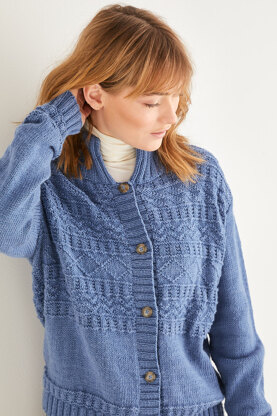 High Neck Cardigan in Sirdar Cashmere Merino Silk DK - CSCMS10210 - Downloadable PDF