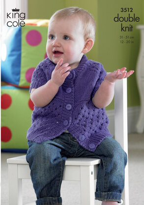 Baby Cardigans in King Cole Cottonsoft DK - 3512