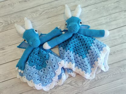 Blizzard The Ice Dragon Baby Lovey Blanket