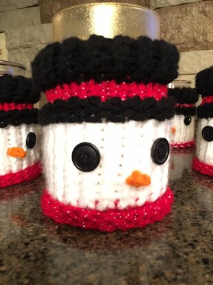 Snowman Candle Jar Cozy