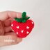 Strawberry heart keychain crochet pattern