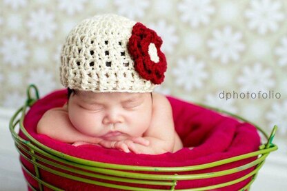 #59 Newborn crochet ribbed edge beanie