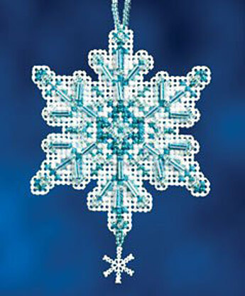 Mill Hill Aqua Crystal Cross Stitch Kit - 6cm x 7cm