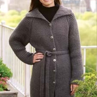 Knit Trendy Sweater Coat in Lion Brand Jiffy - 20153A