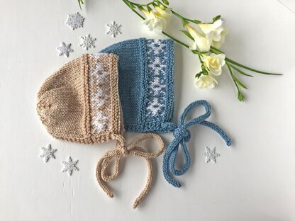 Snowflakes Baby Bonnet