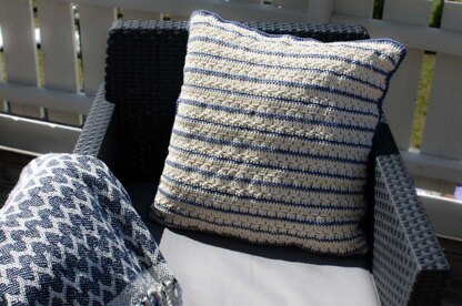 Waves and Stripes Crochet Pillow