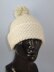 Chunky Unisex Big Bobble Double Moss Stitch Beanie Hat