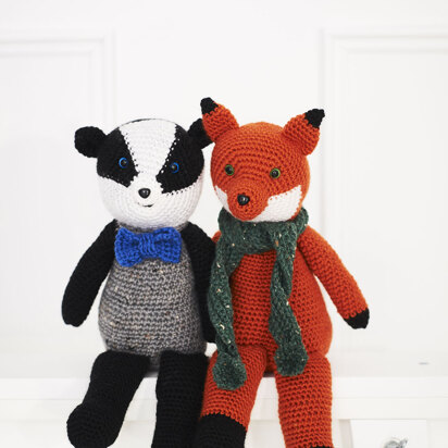 Fox & Badger in Stylecraft Life DK - 9665 - Downloadable PDF