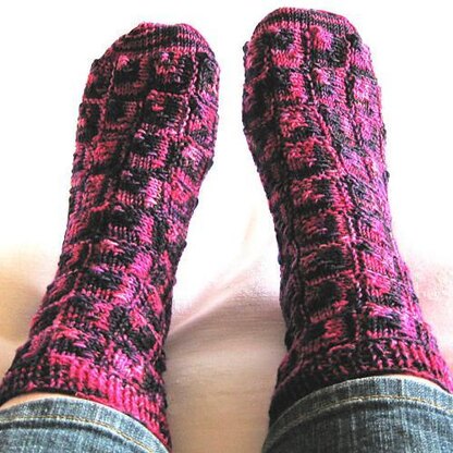 Mitred Square Socks 013