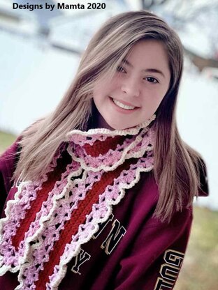 Blooming Hearts Scarf Crochet Pattern