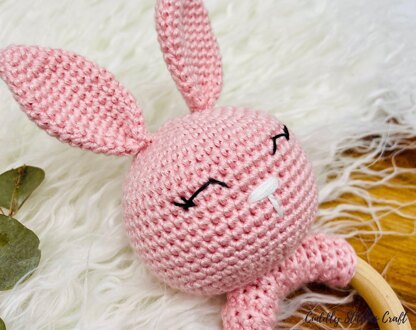 Sleepy Bunny Crochet Rattle