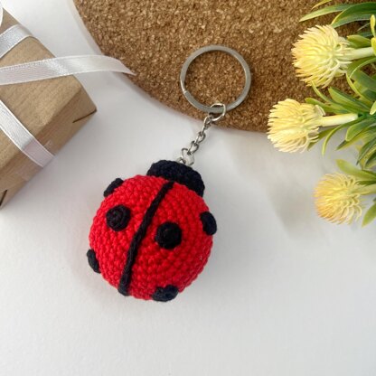 Ladybug crochet keychain pattern Amigurumi bag charm Crochet car hanging decor