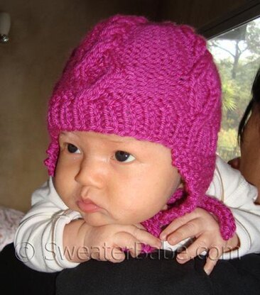#88 Diamond Cabled Baby Hat