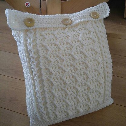 Cabled Zig Zag Square Pillow