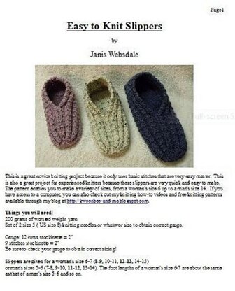 Easy to Knit Slippers