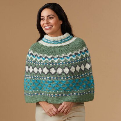 #1324 Capella - Cape and Poncho Knitting Pattern for Women in Valley Yarns Hardwick by Valley Yarns