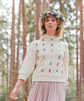 Krans Jumper - Jumper Knitting Pattern For Women in MillaMia Naturally Soft Cotton by MillaMia