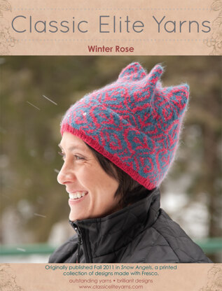 Winter Rose Hat in Classic Elite Yarns Fresco - Downloadable PDF