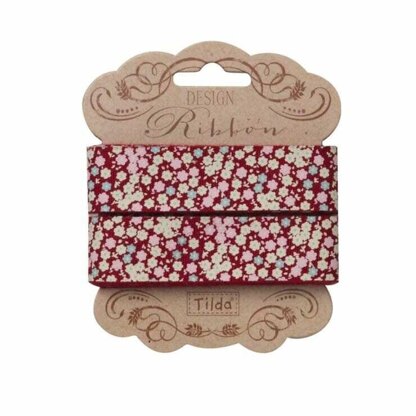 Panduro Hobby Tilda Cabbage Rose Ribbon 20 mm Tess Red