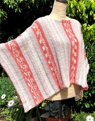 Mock Fair-Isle Poncho & Textured Cowl