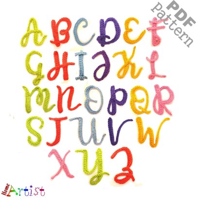 Alphabet crochet applique pattern