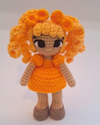 Orange Rainbow Crochet Doll Pattern 3 Levels in 1