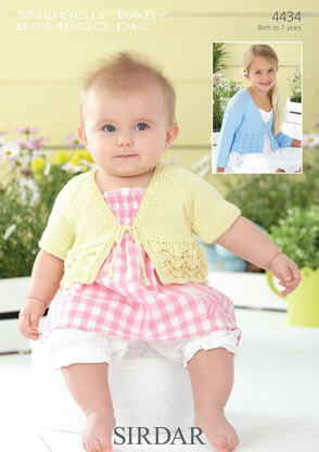 Girls and Baby Cardigans in Sirdar Snuggly Baby Bamboo DK - 4434 - Downloadable PDF