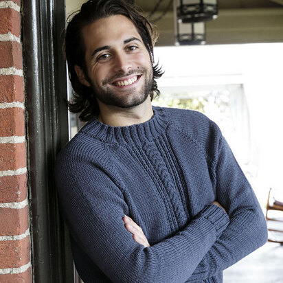 Plymouth Yarn 2979 Men's Top Down Raglan Pullover in Worsted Merino Superwash PDF