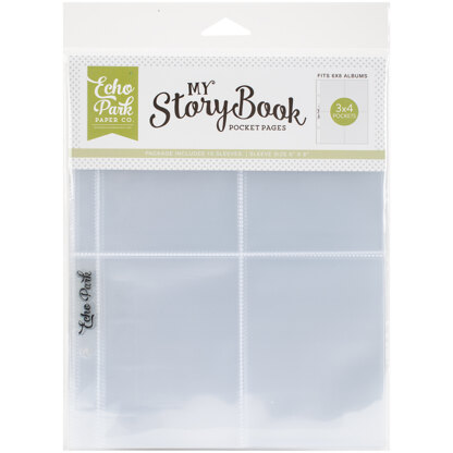 Echo Park Paper My Story Book Album Pocket Pages 6"X8" 10/Pkg - (4) 3"X4" Openings