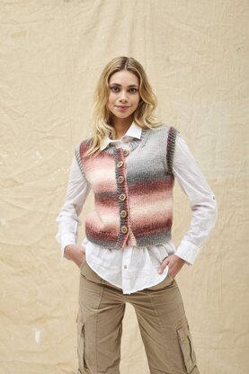 Slipover and Waistcoat in King Cole Riot Chunky - P6208 - Leaflet