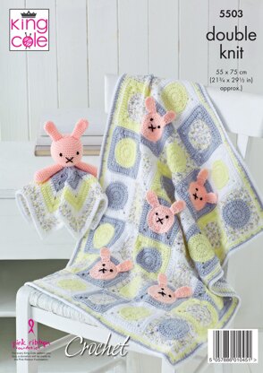 Baby Blankets & Comforter Toys in King Cole Cherished & Cherish Dash DK - 5503 - Downloadable PDF