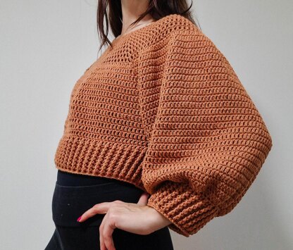 Double Crochet Crop Raglan Sweater