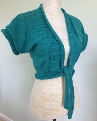 Bolero Jacket with Tie Fronts & Roll-Over Front Edges