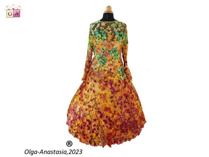 Dress with crochet sleeves "Autumn"