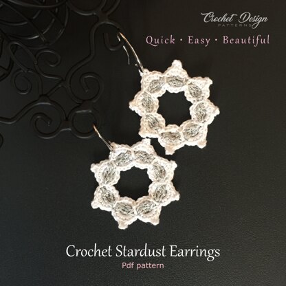 Crochet pattern for crochet Stardust Earrings - crochet pdf pattern -