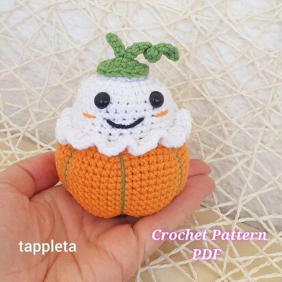 Ghost in pumpkin crochet pattern, Halloween pumpkin ghost amigurumi toy, Baby ghost crochet Halloween gift, Spooky nursery decor