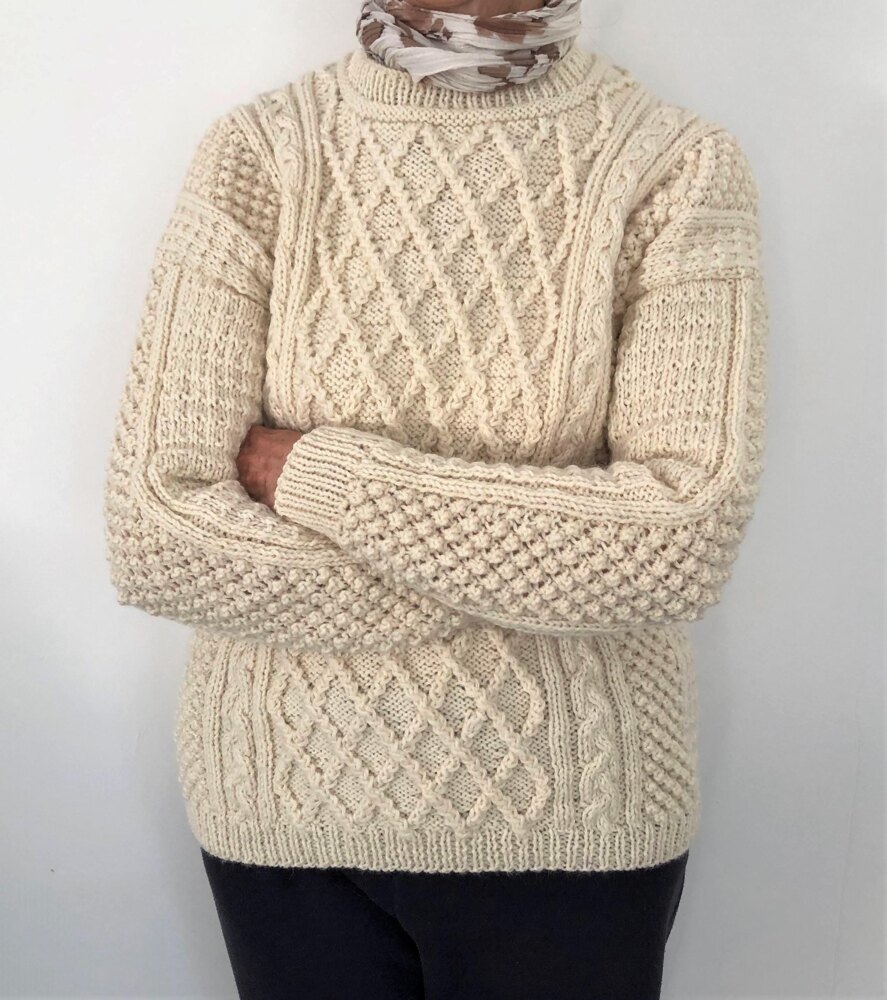 Kearney, Aran Sweater Knitting pattern by Pat Menchini Kearney, Aran Sweater Knitting pattern by Pat Menchini