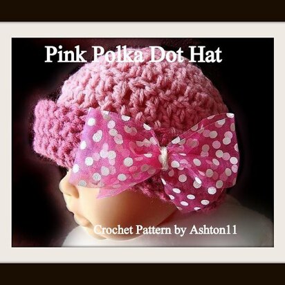 Pink Polka Dot Hat - Crochet Pattern by Ashton11