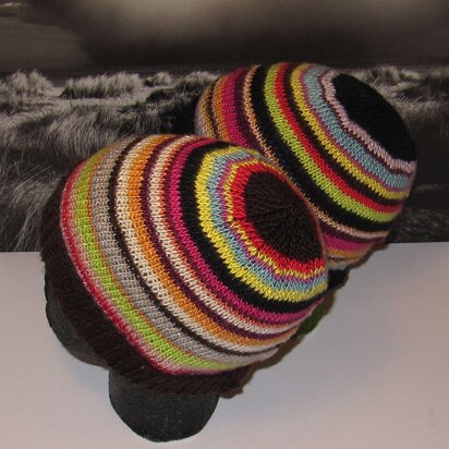 LUCKY DIP SILK STRIPED BEANIE HAT